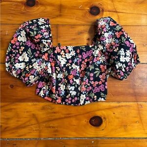 Princess Highway Floral Natalie Top - Black Floral